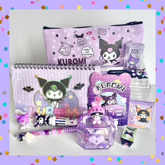 Sanrio Accessories - 💜(KUR316) Kuromi Adorable 12-Piece Mini Fun Bundle!